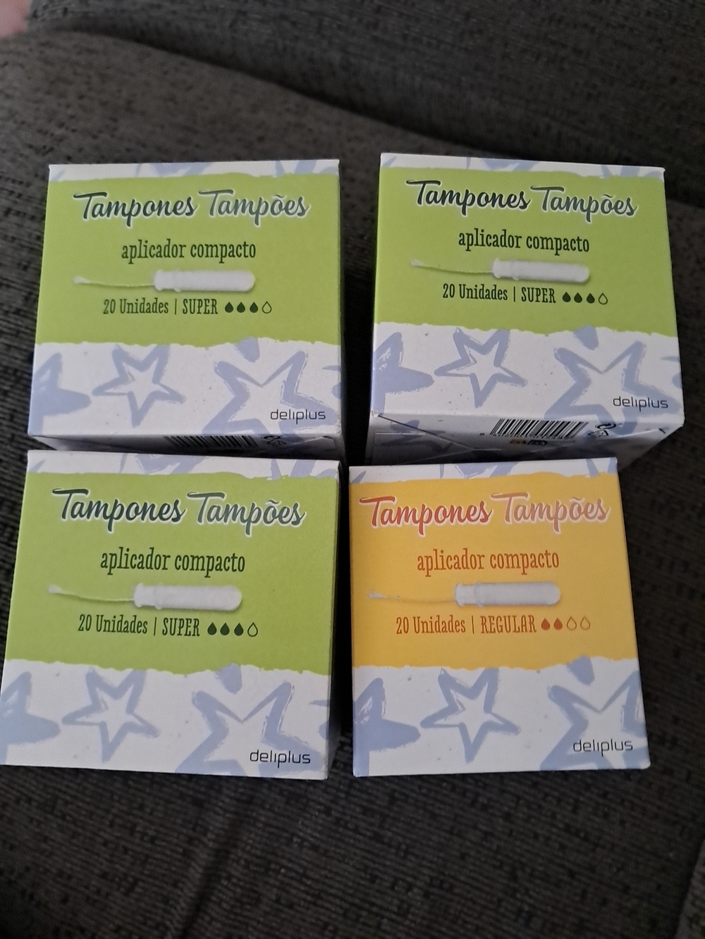Deliplus Tampon Aplicador Compacto - Green & Yellow (Pack of 20)